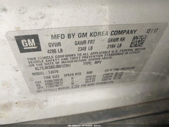 2018 CHEVROLET TRAX LS 9