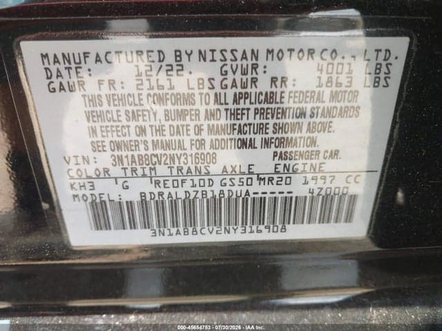 2022 NISSAN SENTRA SV XTRONIC CVT 9