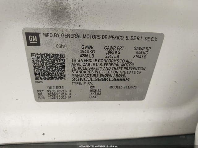 2019 CHEVROLET TRAX LT 9