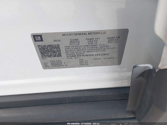 2019 CHEVROLET TRAVERSE LS 9