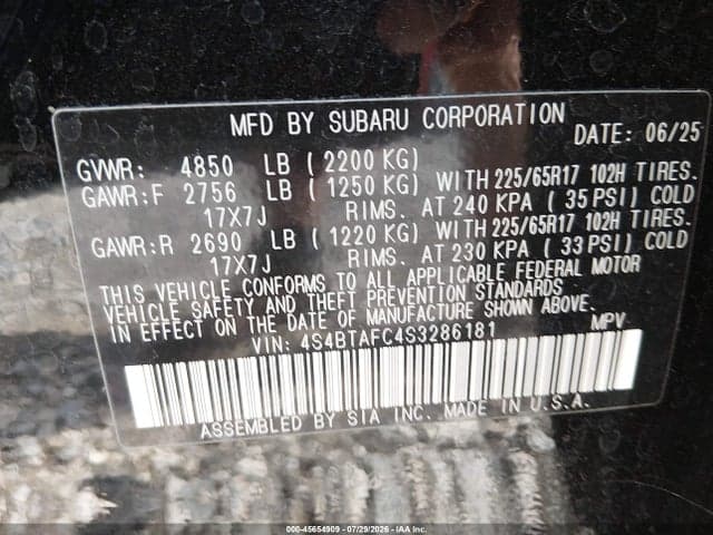 2025 SUBARU OUTBACK PREMIUM 9