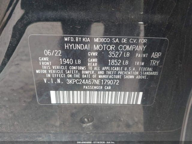 2022 HYUNDAI ACCENT SEL 9