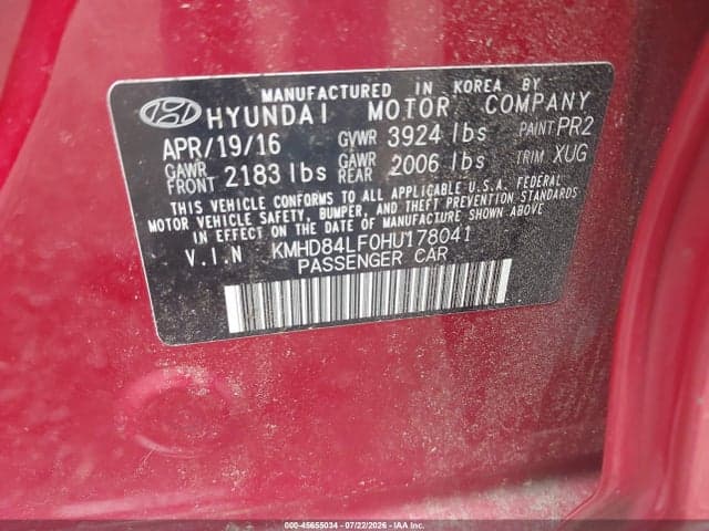 2017 HYUNDAI ELANTRA SE 9