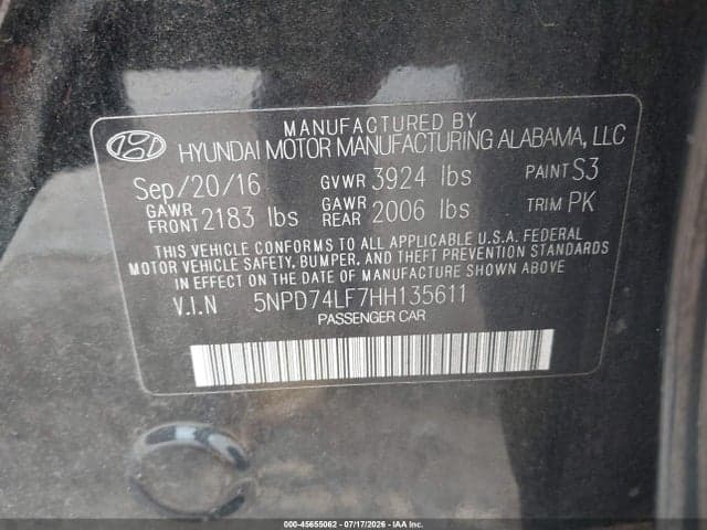 2017 HYUNDAI ELANTRA SE 9
