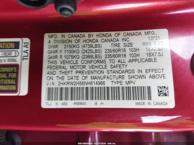2022 HONDA CR-V AWD EX 9