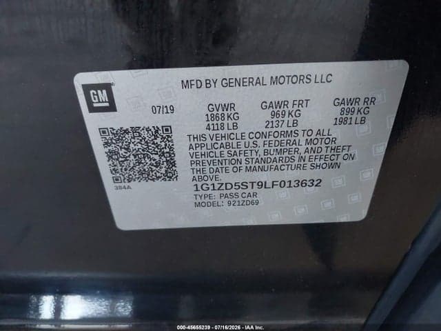 2020 CHEVROLET MALIBU FWD LT 9