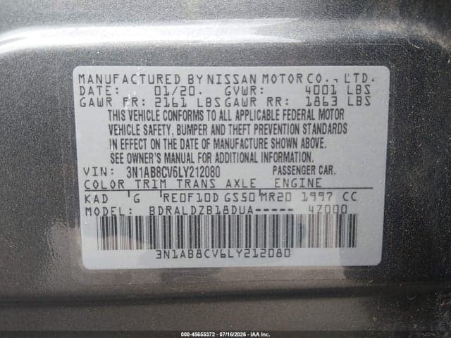2020 NISSAN SENTRA SV XTRONIC CVT 9