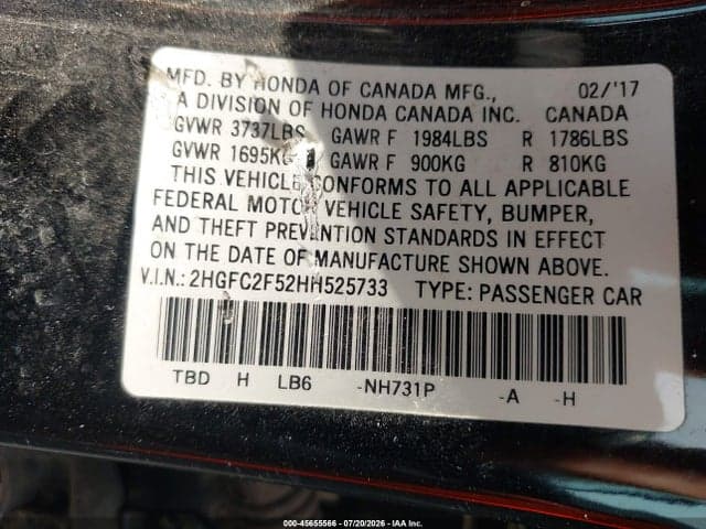 2017 HONDA CIVIC LX 9