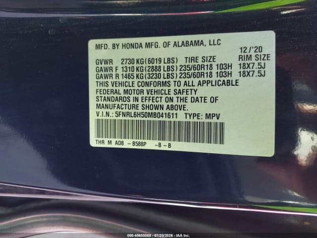 2021 HONDA ODYSSEY EX 9