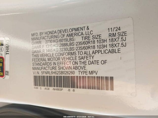 2025 HONDA ODYSSEY EX-L 9