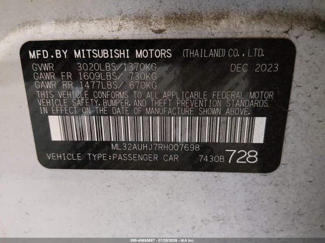 2024 MITSUBISHI MIRAGE ES 9
