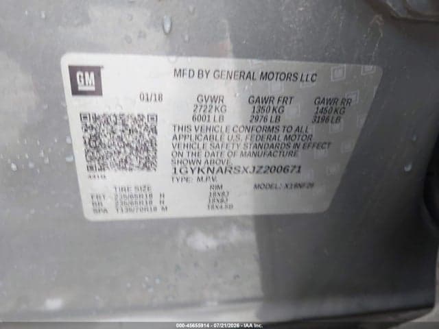 2018 CADILLAC XT5 STANDARD 9