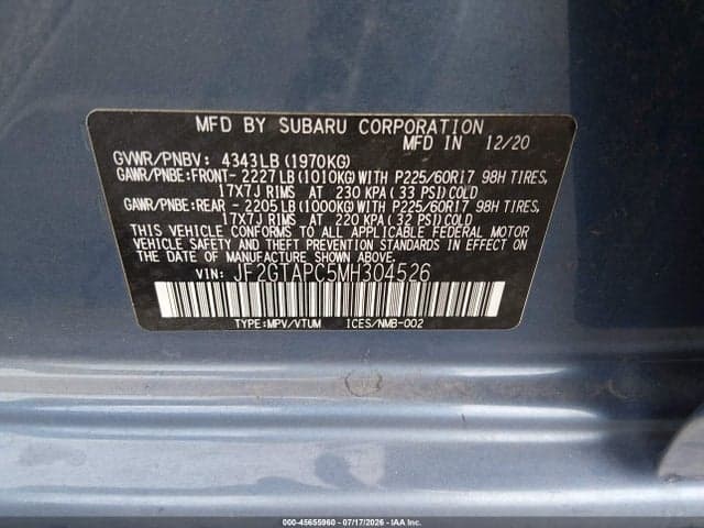 2021 SUBARU CROSSTREK PREMIUM 9