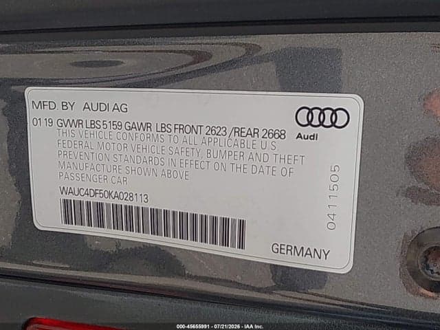 2019 AUDI S5 3.0T PREMIUM 9