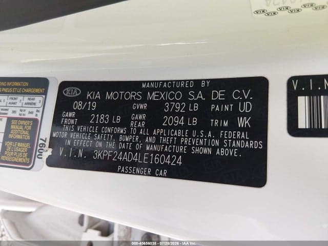 2020 KIA FORTE FE 9