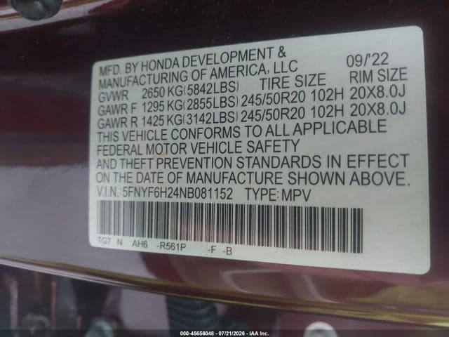2022 HONDA PILOT AWD SPECIAL EDITION 9