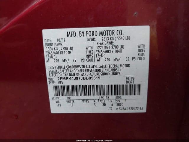 2018 FORD EDGE SEL 9