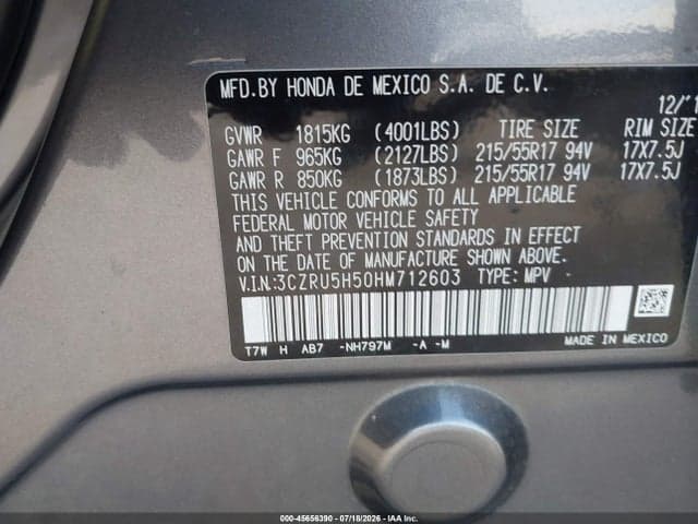 2017 HONDA HR-V EX 9