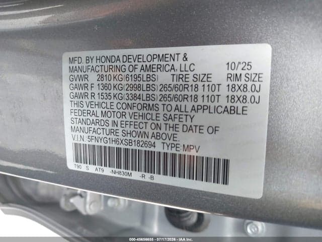 2025 HONDA PILOT TRAILSPORT 9