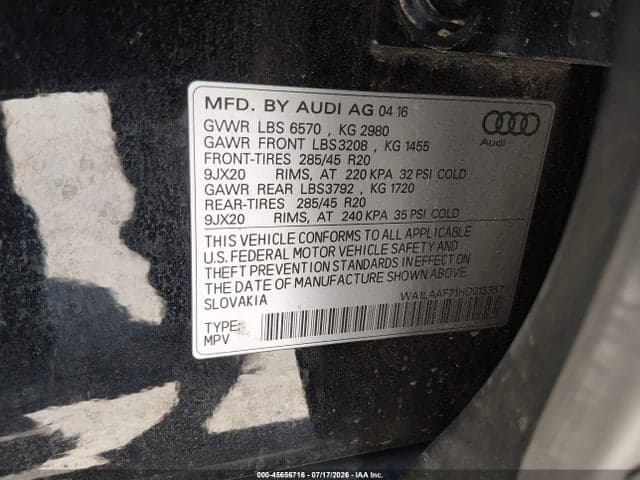 2017 AUDI Q7 3.0T PREMIUM 9