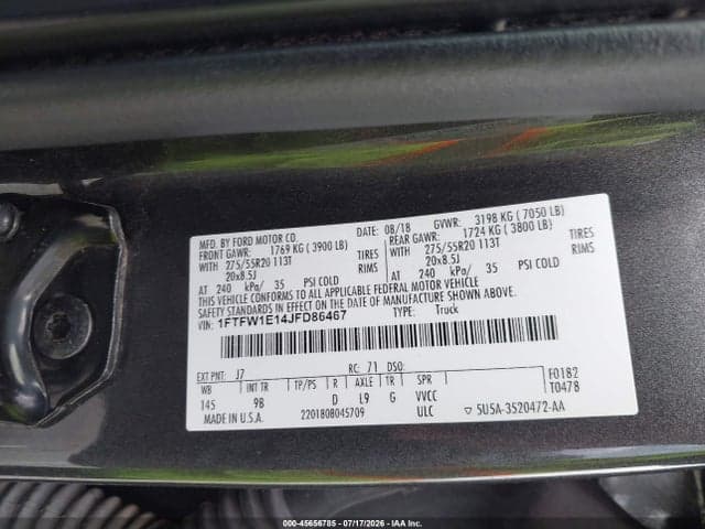 2018 FORD F-150 PLATINUM 9