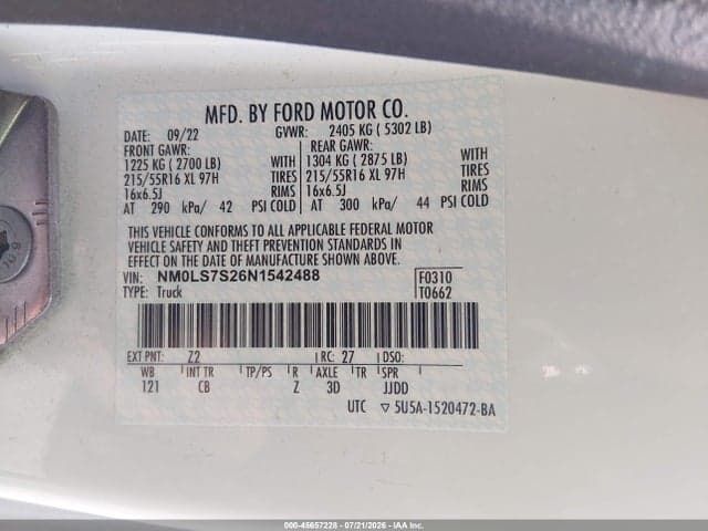 2022 FORD TRANSIT CONNECT XL 9