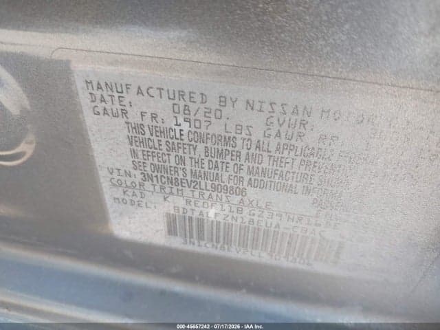 2020 NISSAN VERSA SV XTRONIC CVT 9