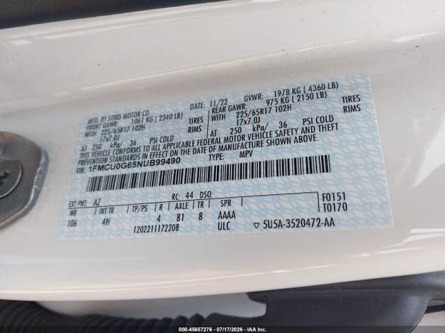 2022 FORD ESCAPE SE 9
