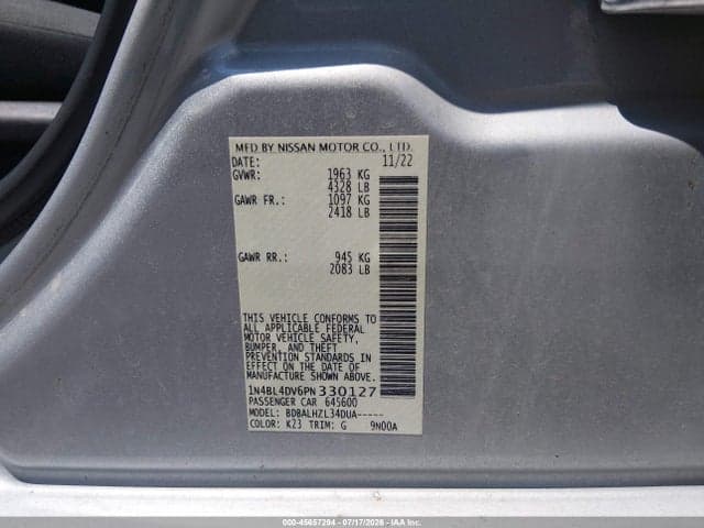 2023 NISSAN ALTIMA SV FWD 9