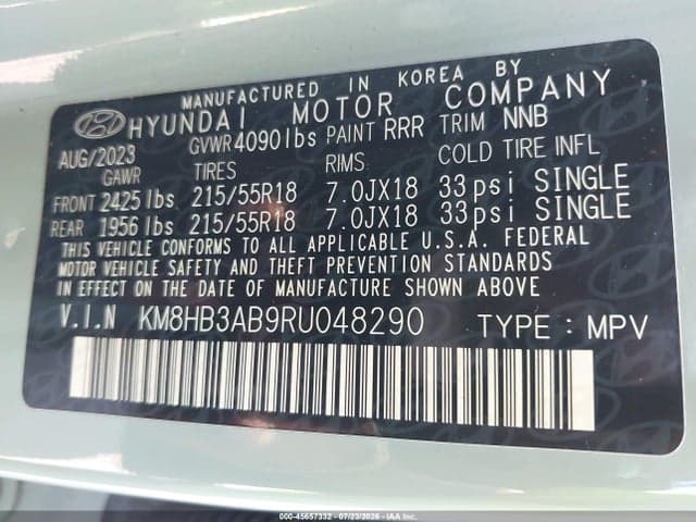 2024 HYUNDAI KONA SEL 9