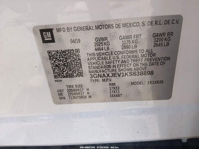 2019 CHEVROLET EQUINOX LT 9