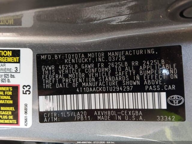 2026 TOYOTA CAMRY XLE 9