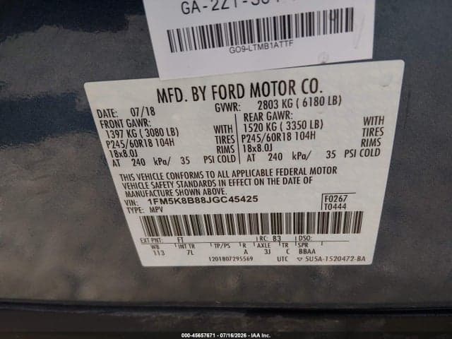 2018 FORD EXPLORER 9