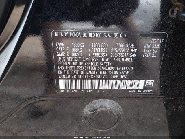 2017 HONDA HR-V LX 9