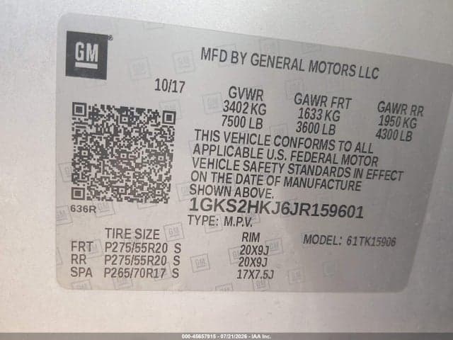 2018 GMC YUKON XL DENALI 9