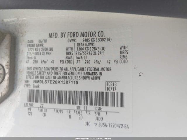 2019 FORD TRANSIT CONNECT XL 9