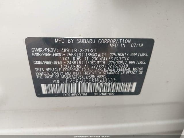 2019 SUBARU FORESTER PREMIUM 9