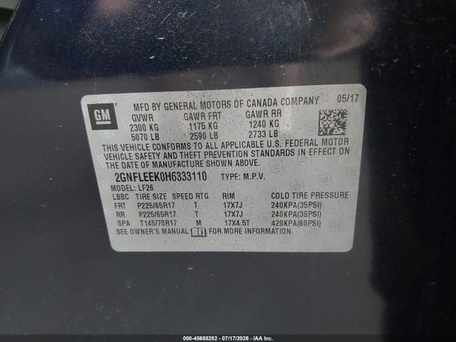 2017 CHEVROLET EQUINOX LS 9