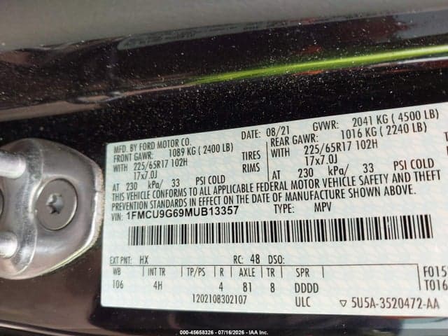 2021 FORD ESCAPE SE 9