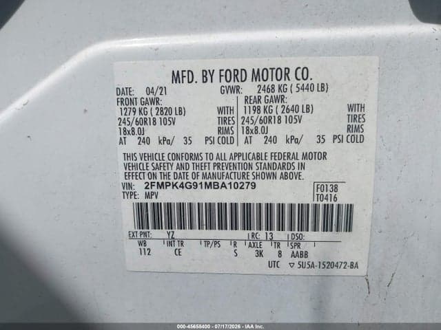 2021 FORD EDGE SE 9