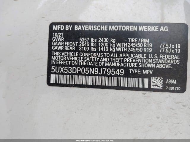 2022 BMW X3 XDRIVE30I 9