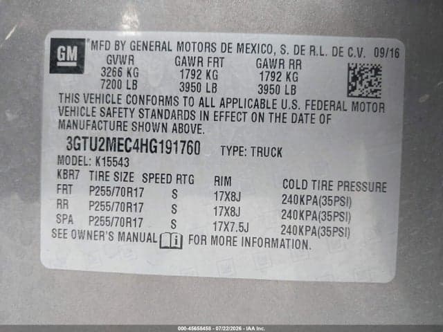 2017 GMC SIERRA 1500 SLE 9