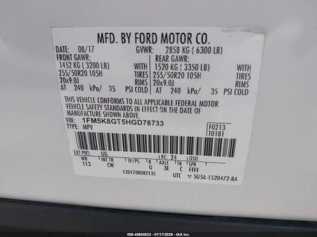 2017 FORD EXPLORER SPORT 9