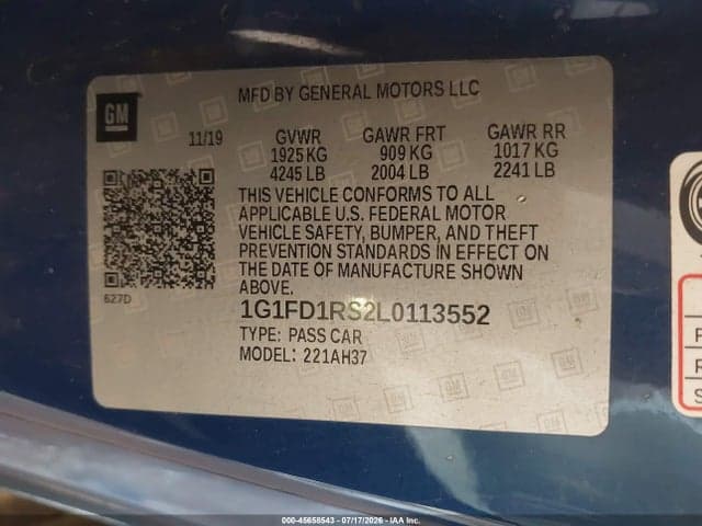 2020 CHEVROLET CAMARO RWD 2LT 9