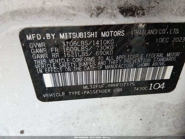2024 MITSUBISHI MIRAGE G4 ES 9