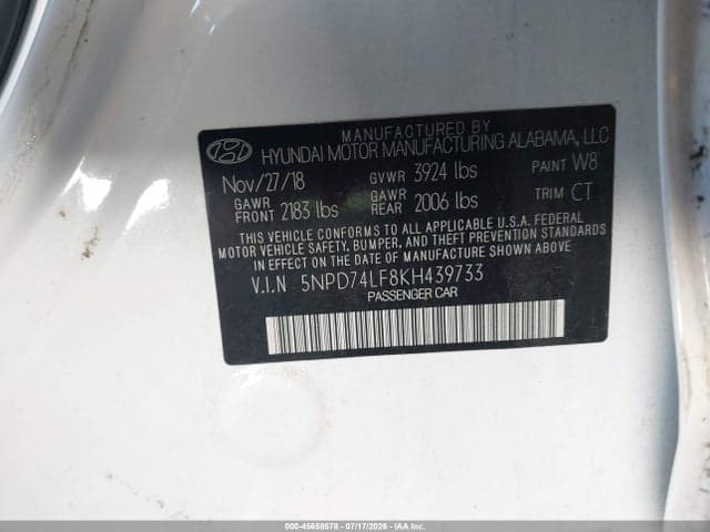 2019 HYUNDAI ELANTRA SE 9