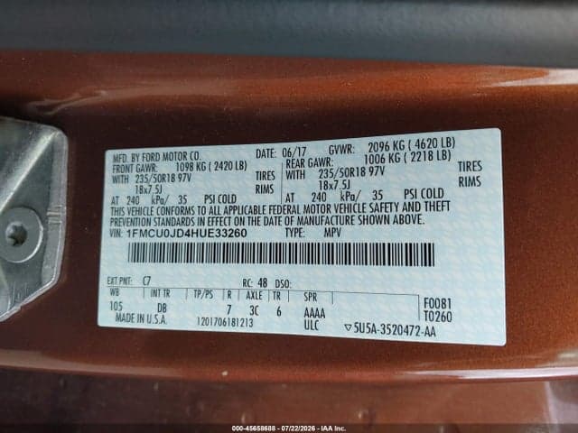 2017 FORD ESCAPE TITANIUM 9