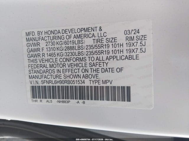 2024 HONDA ODYSSEY ELITE 9