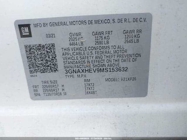 2021 CHEVROLET EQUINOX FWD LS 9
