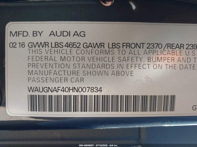 2017 AUDI A4 PREMIUM 9